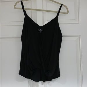 Lulus wrap front tank top black